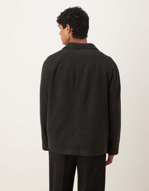 ASOS DESIGN wool look boxy blazer in brown, 3 of 5