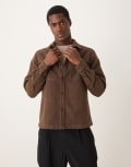 [ASOS DESIGN] ASOS DESIGN wool look boxy fit overshirt in brown L BROWN