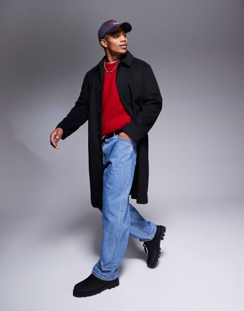 ASOS DESIGN wool look car coat in black - view 1