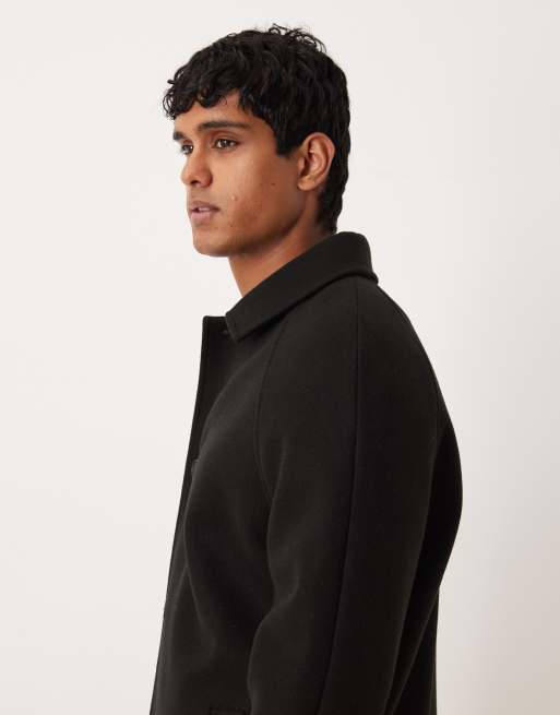 ASOS DESIGN wool look car coat in black, 4 of 5