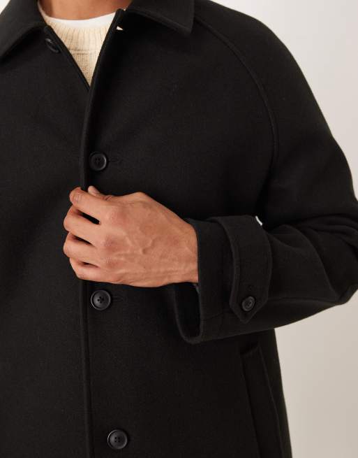 ASOS DESIGN wool look car coat in black, 5 of 5