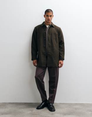 Asos Design Wool Look Coat In Multi