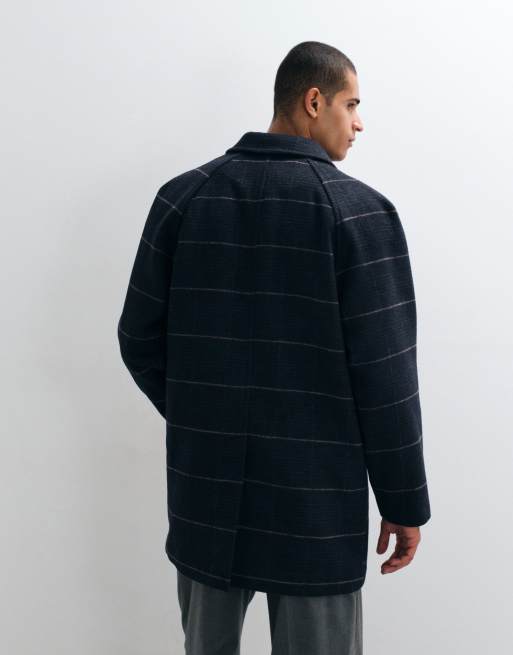 ASOS DESIGN wool look coat in grey check, 5 of 5