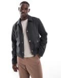 [ASOS DESIGN] ASOS DESIGN wool look cropped harrington jacket in grey XL GREY