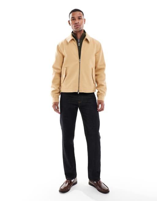 Harrington Jacket - Camel Wool Silk