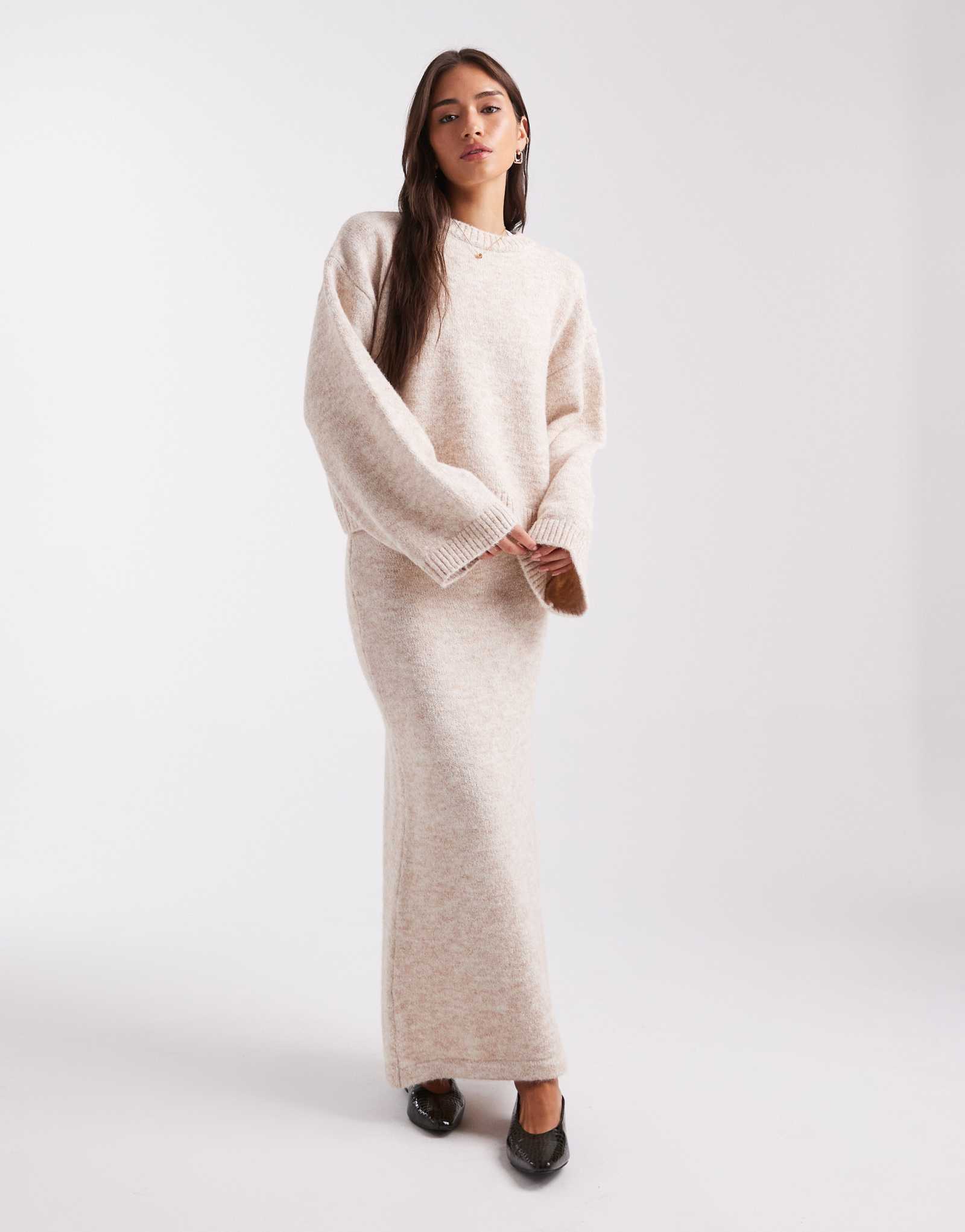 ДИЗАЙНЕРСКАЯ юбка макси из шерстяного трикотажа ASOS DESIGN - часть комплекта