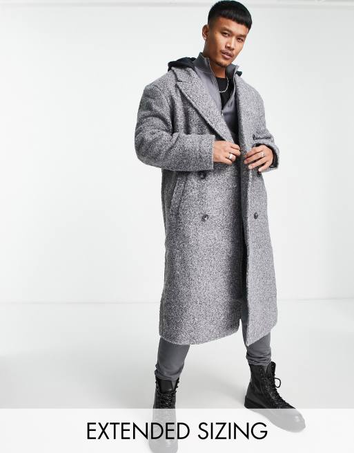 Asos discount grey overcoat