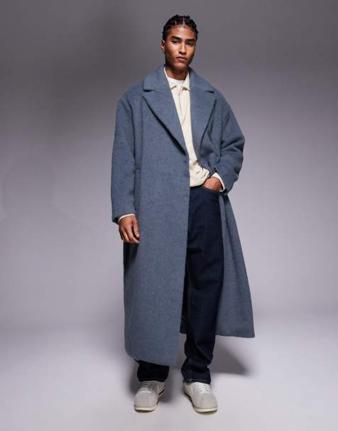 ASOS DESIGN wool look overcoat in gray - view 1