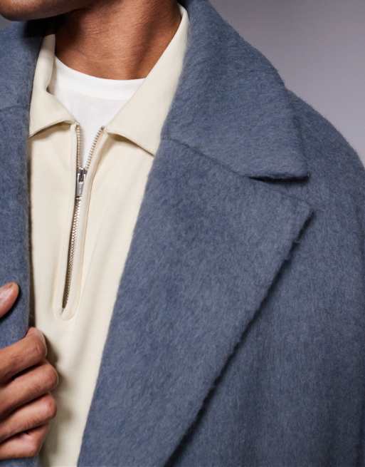 ASOS DESIGN wool look overcoat in gray