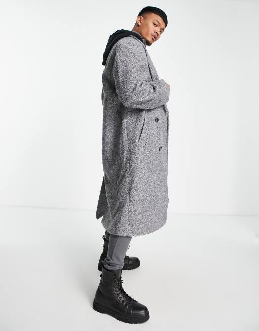 ASOS Design Extreme Oversized Monogram Wool Look Car Coat