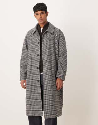 Asos Design Wool Look Overcoat In Multi
