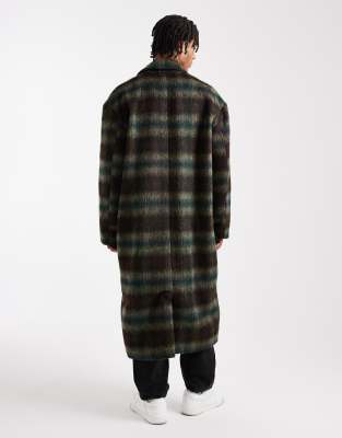 Asos Design Wool Look Oversized Coat In Brown