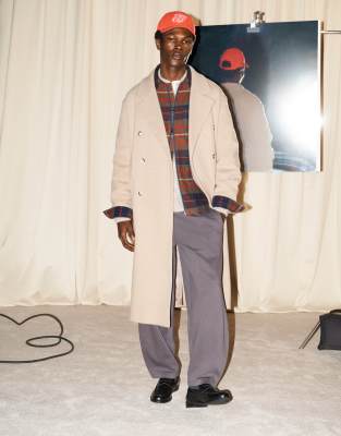 Asos Design Wool Look Oversized Overcoat In Neutral