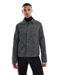 [ASOS DESIGN] ASOS DESIGN wool look shacket in black herringbone XS Black Herringbone