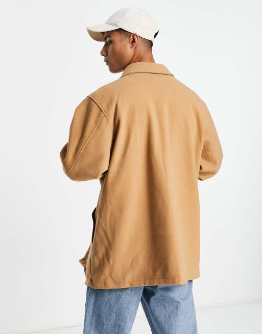ASOS DESIGN Brushed Shacket in Camel Women's Size 6 NWT - munimoro.gob.pe