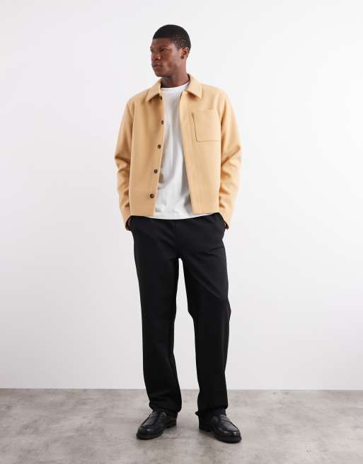 ASOS DESIGN wool look shacket in camel, 2 of 5