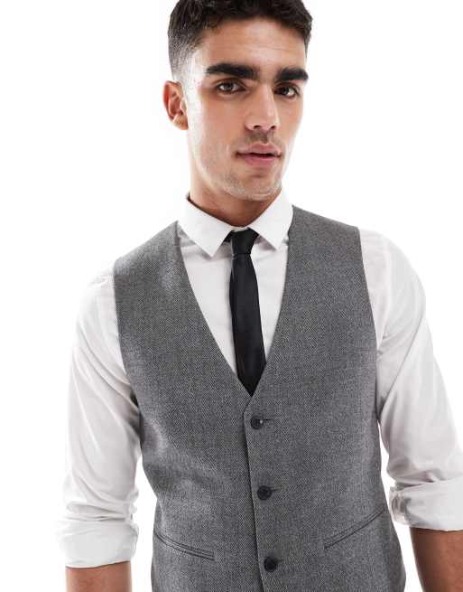 grey dress pants and vest Kids Suit Vest – Light Gray (3-14 Years) – Checkered – Wrinkle Free – KIKI  and JOJO main image 0