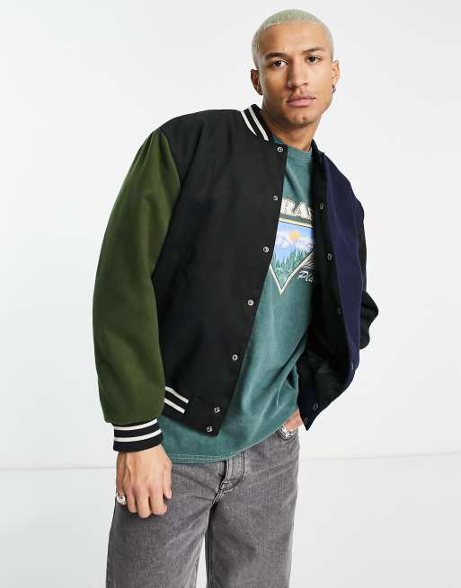 Wool varsity hot sale bomber jacket