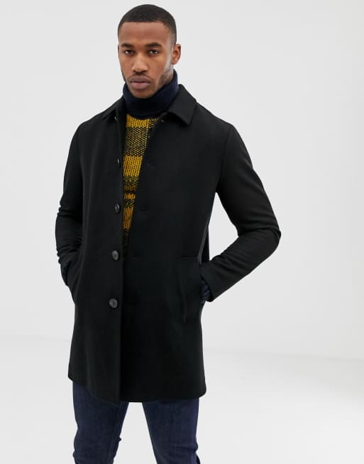 Asos black cheap wool coat