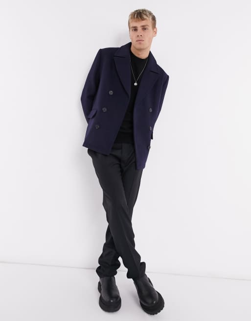 Asos mens peacoat hot sale