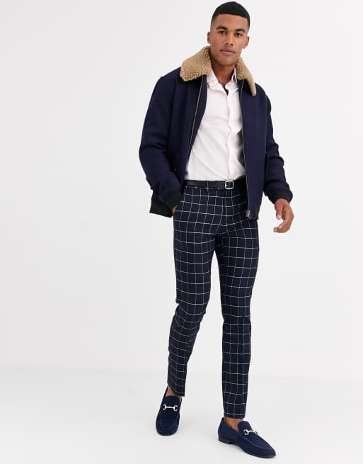 Asos design harrington hot sale jacket in navy