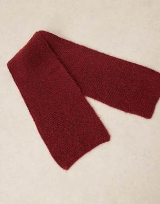 Asos Design Wool Mix Knit Scarf In Red