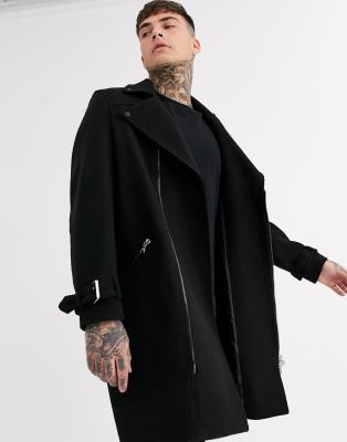 asos design wool mix overcoat