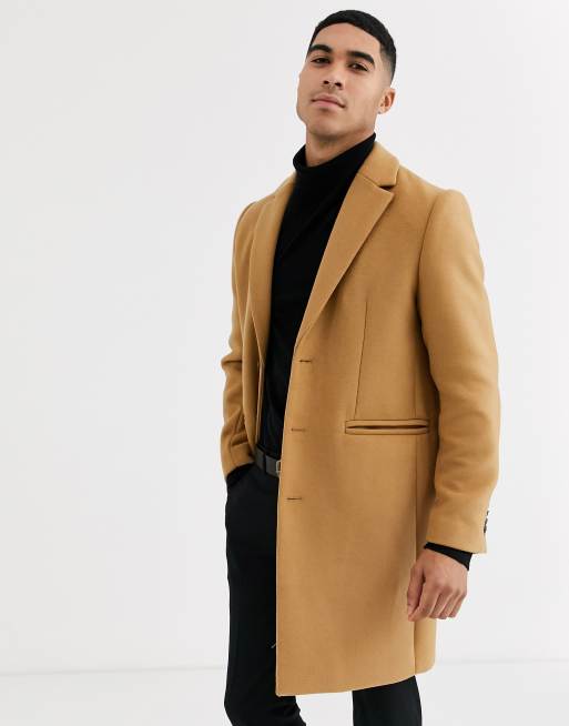 Asos camel sale overcoat