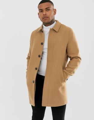 Asos design wool mix trench coat in camel sale