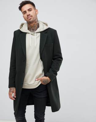 asos design wool mix overcoat