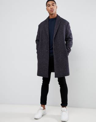 asos design wool mix overcoat