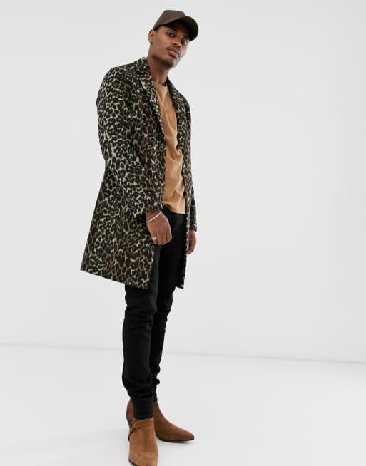 Asos design shop leopard coat