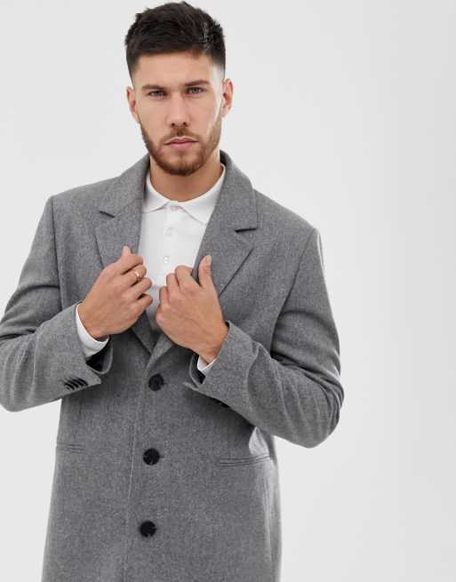 Asos mens grey coat sale