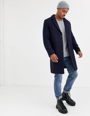 asos design wool mix overcoat
