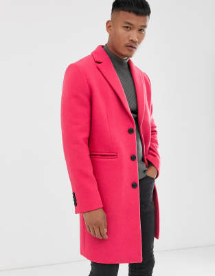 asos design wool mix overcoat