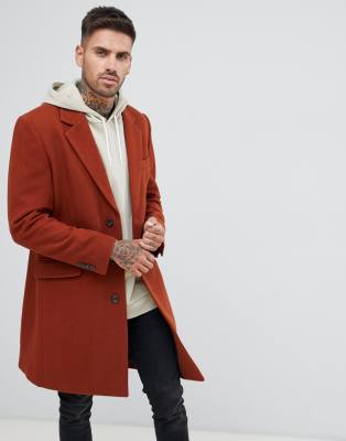 asos design wool mix overcoat