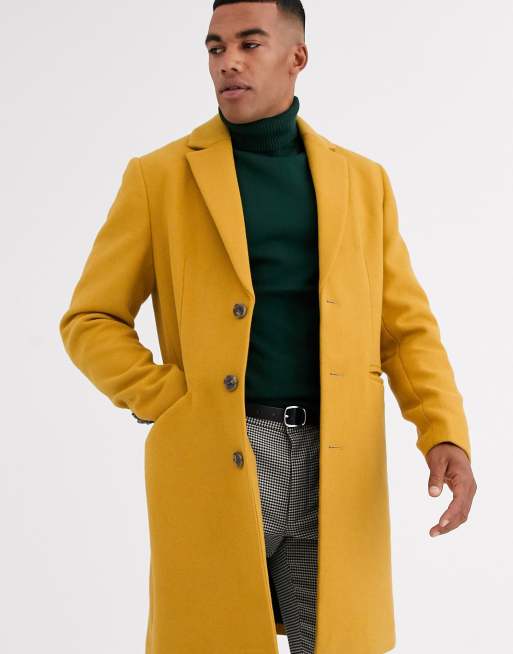 Yellow store wool coat