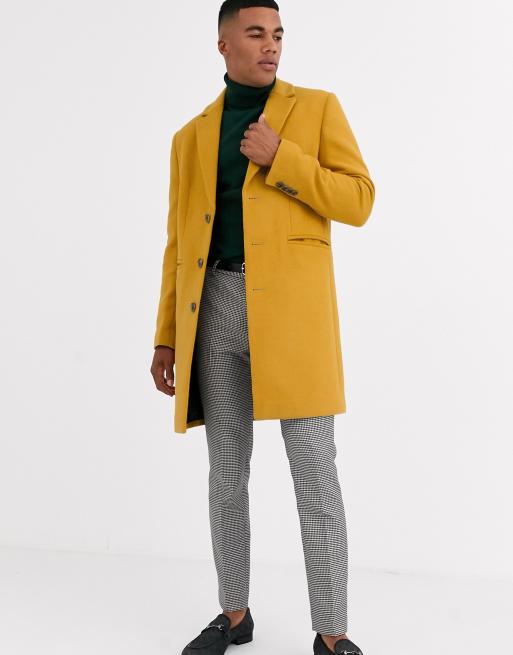 Yellow wool store coat mens