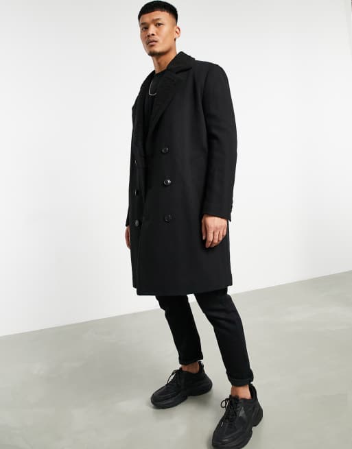 Asos design wool mix hot sale overcoat