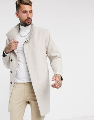 asos design wool mix overcoat