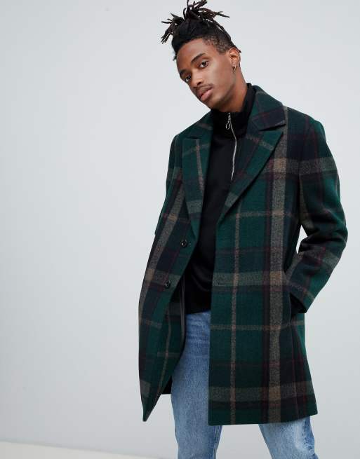 Green on sale overcoat men