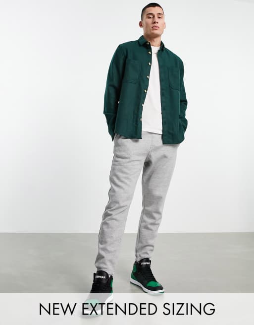 ASOS DESIGN wool mix overshirt in forest green | ASOS