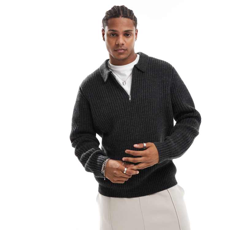 トップス [OUNCE] collar half knit JERZEES ® SUPER SWEATS ® NuBlend ® - 1/4-Zip Sweatshirt with