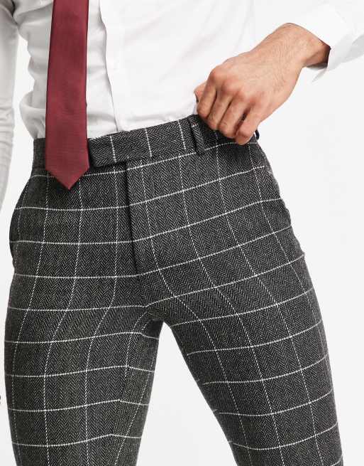 Mens checked best sale trousers asos