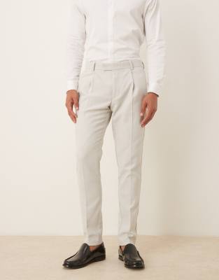 Asos Design Wool Mix Skinny Suit Pants In White