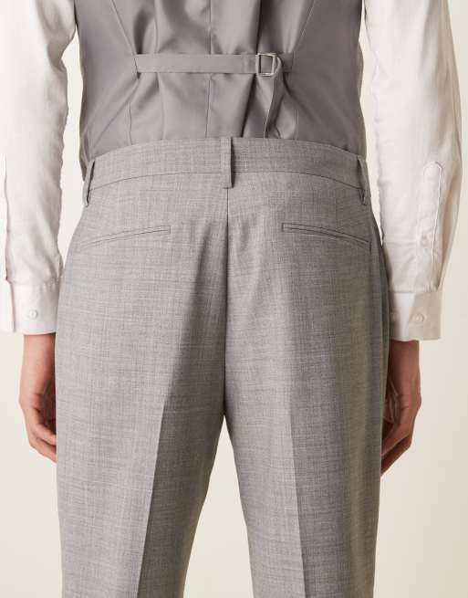 ASOS DESIGN wool mix slim suit pants in grey marl, 5 of 5