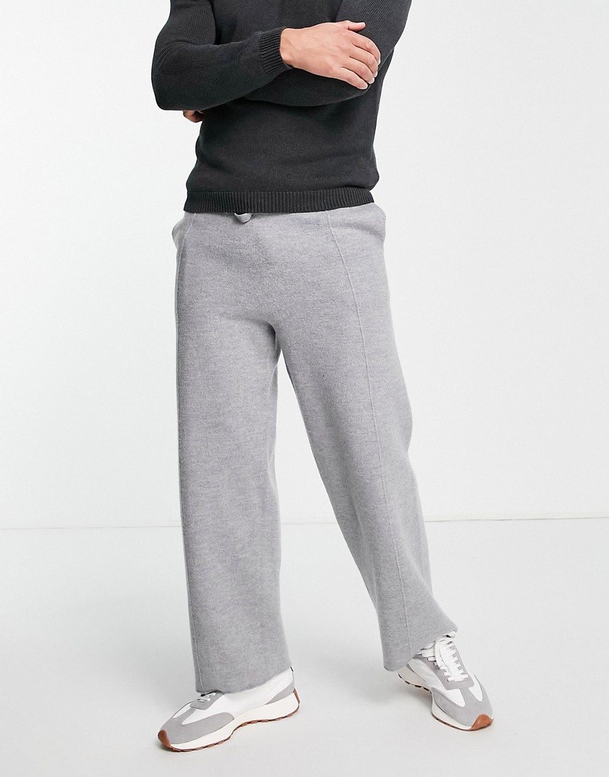 ASOS DESIGN wool mix sweatpants in gray - part of a set-Grey