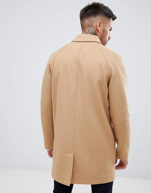 Asos men's camel overcoat best sale