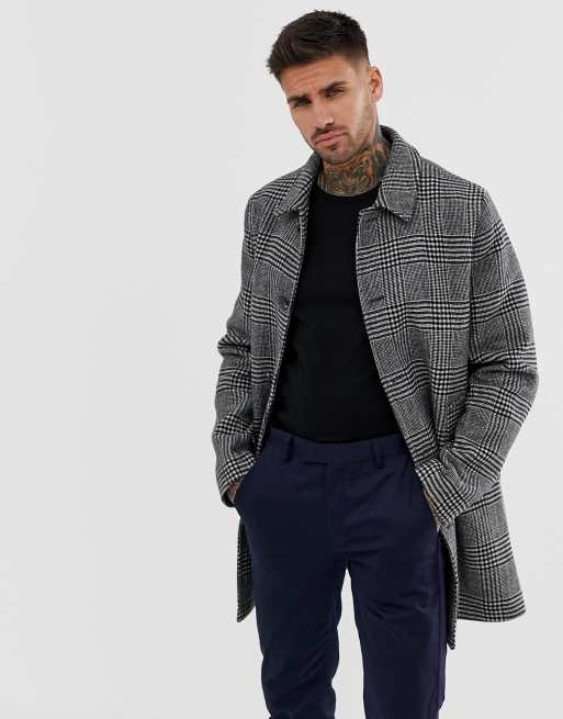 Grey check 2025 trench coat