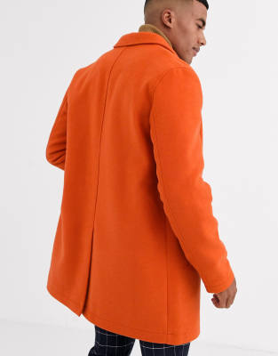 orange wool trench coat